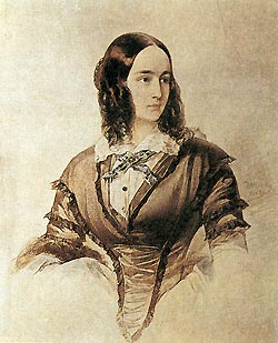 Наталья Николаевна Пушкина  Худ. В И. Гау, 1842  Акварель