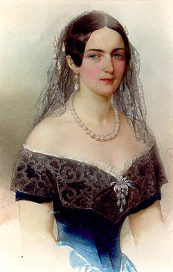 Аврора Карловна  Демидова, урождённая Шернваль Худ. В. И.  Гау, 1845  Акварель